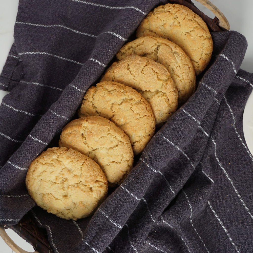 Biscuits macadam et chocolat blanc | 95g, cru, 6 unites